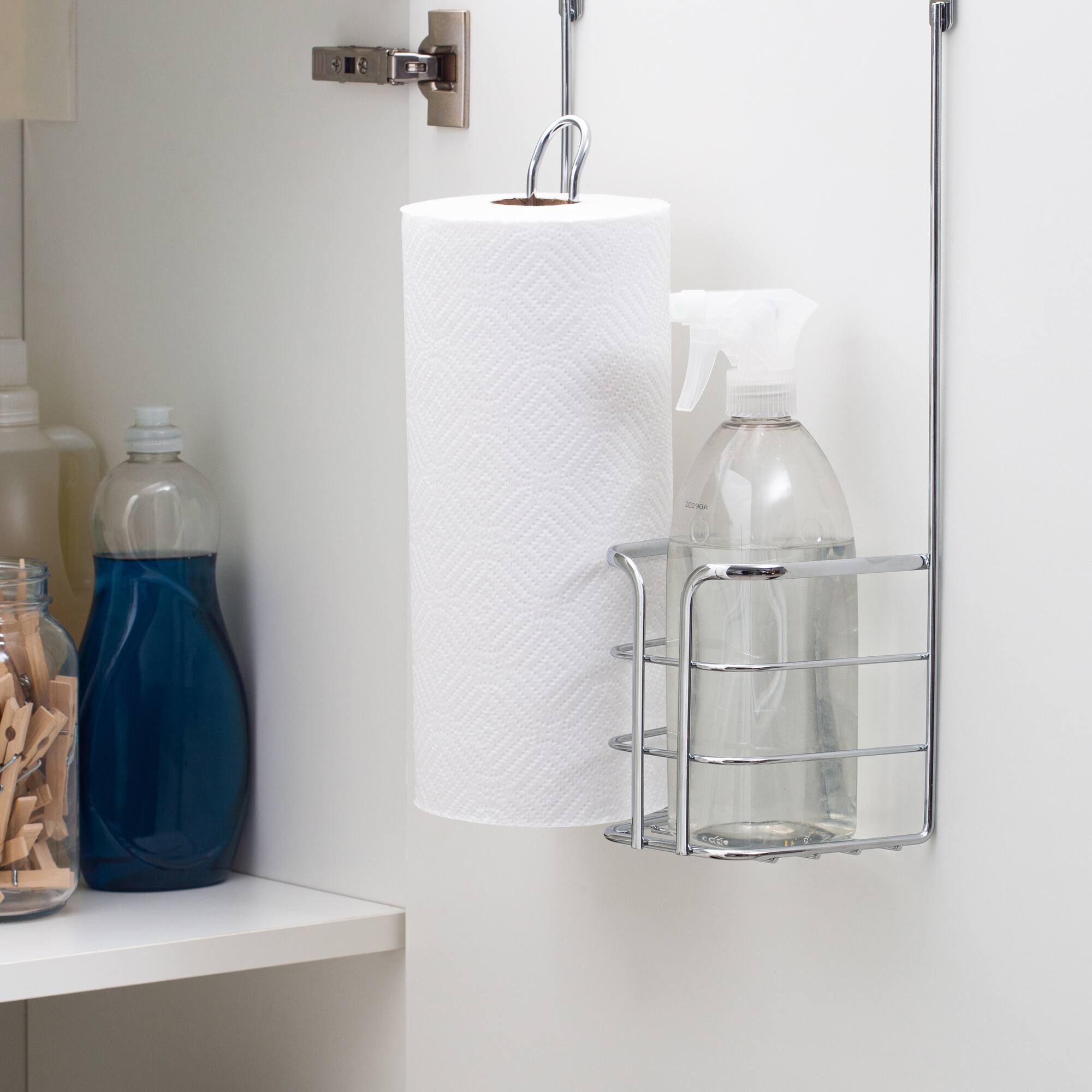 Kitchen Details Chrome 2-in-1 Over the Cabinet Cleaning Organizer